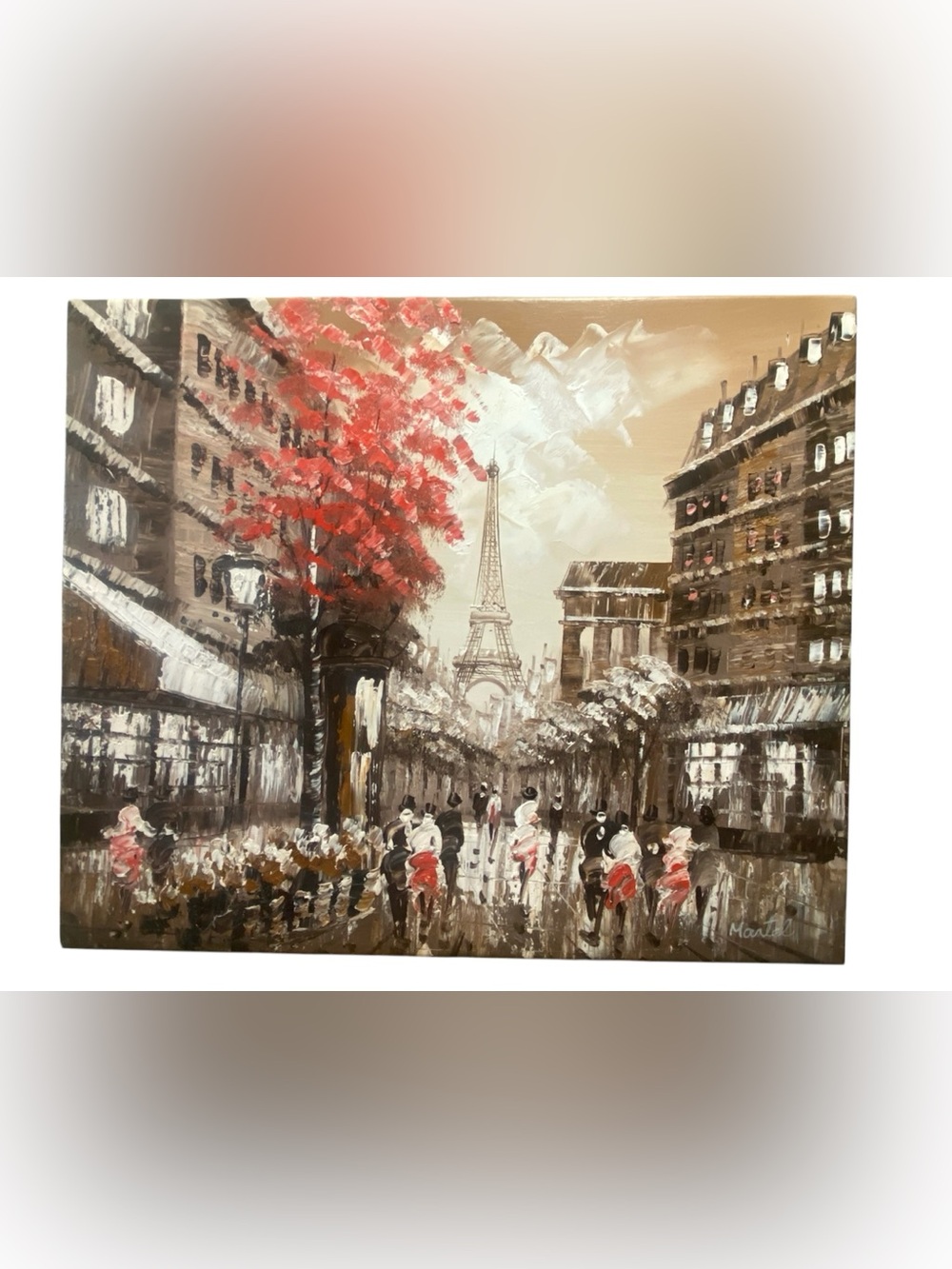 Original Oil Painting Wall Decor Pari’s LifeStreet Scene Cityscape Signed Canvas